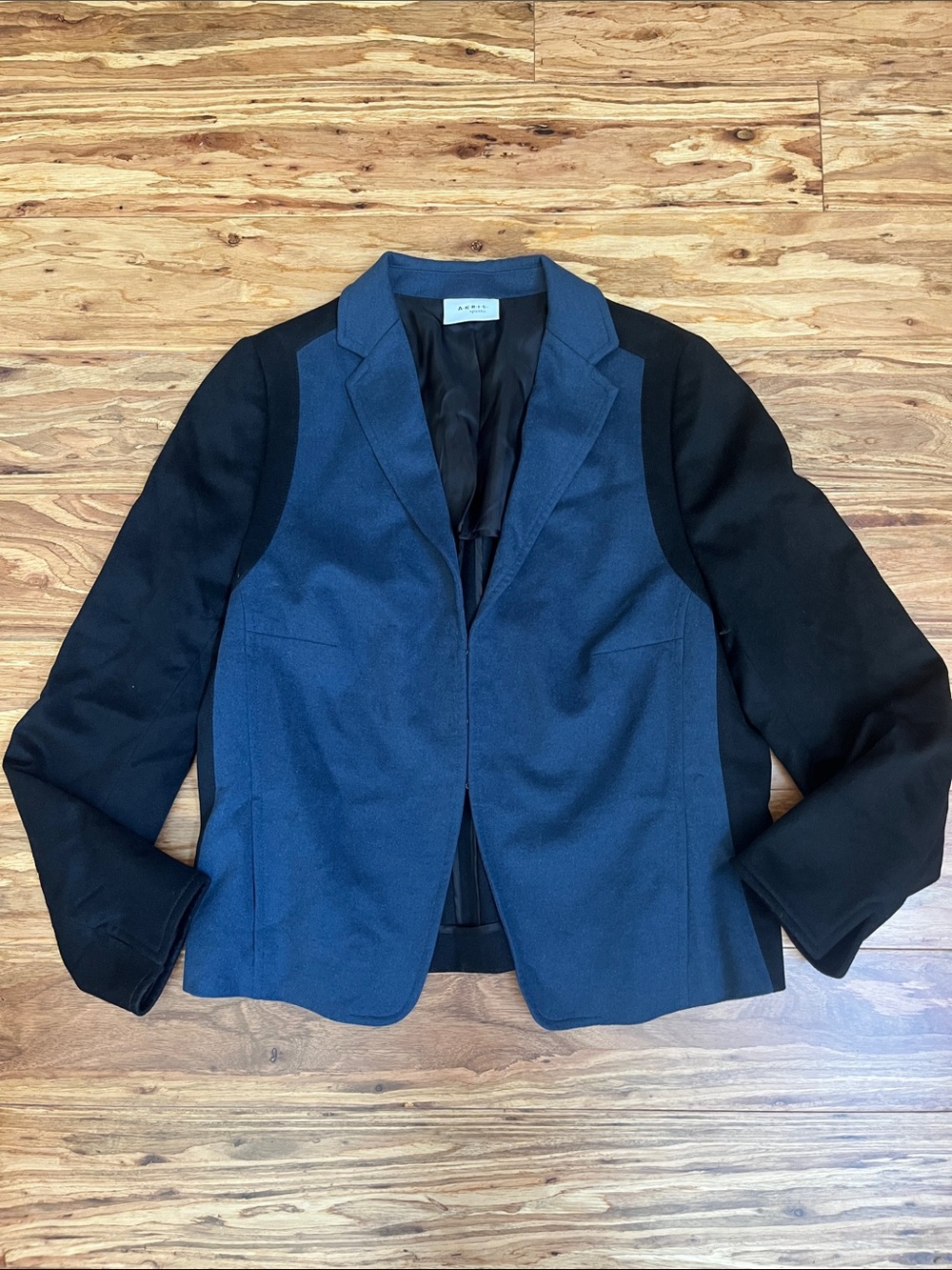 A-K-R-I-S Punto Two-Tone Jacket Blazer Blue Black